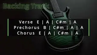 Driving Head Rock Guitar Backing Track | E Major | 84 BPM