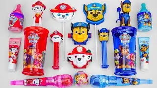 PAW PATROL COLLECTION REVIEW SURPRISE EGGS AND TOYS ( MARSHALL CHASE SKYE RUBBLE ZUMA ROCKY ) CANDY