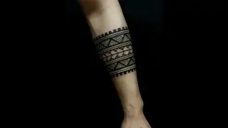 SAMOAN BRACELET free hand tattoo. PACIFIC ISLANDS TRIBAL STYLE