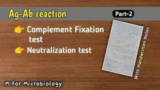 Ag-Ab reaction (Part-2) | Complement Fixation test | Neutralization test | Short note / SAQ