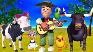 El Pollito Pío 3d - El Toro y el Tractor de la Granja  - El Pollito y el Tractor de la Granja 