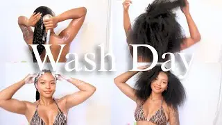 Natural Hair Wash Day Routine For Hair Growth | 4a3c | Fenty Hair Review 