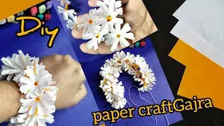 How to make Paper Gajra| कागज से सुंदर गजरा कैसे बनाएं | DIY Paper Craft Flowers#indianart178#viral