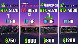 RTX 5070 Ti vs RX 9070 XT vs RTX 4070 Ti SUPER vs RTX 4080 | Test in 6 Games