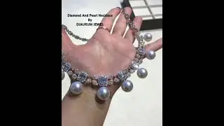 Diamond and pearl Necklace#DIAURUMJEWEL Diamondnecklace#JewelryDesign#EternityRing#DiamondAreForever