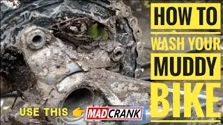 Bike wash after a muddy trail using MadCrank Premium Bike Shampoo | Putek no more