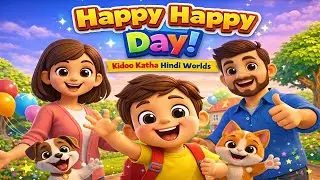 Happy Happy Day 🎉 | Fun Kids Morning Dance Song | 3D Cartoon Animation | Kidoo Katha Hindi Worlds