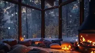 Hello January ❄️ Beautiful Cozy Fireplace in Living Room 🔥 Relaxing  Music for Working and Studying