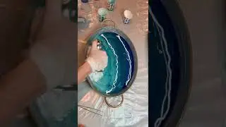 Pouring another beach resin tray