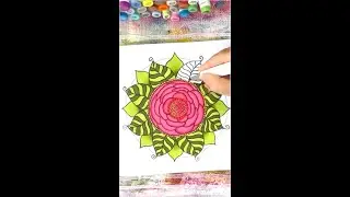 How to Color Garden Rose Botanical Mandala: Coloring with Ohuhu Alcohol Markers