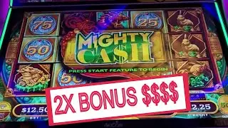 BIG WIN WITH FULL SCREEN COIN BONUS MIGHTY CASH SLOT MACHINE!