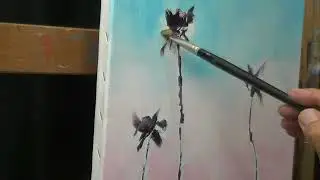 Easy Palm Tree Painting / Acrylic or Oil / Impressionist Painting Demo
