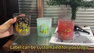 Wholesale custom hand-engraved christmas empty glass candle jar