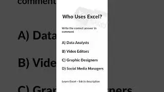 Excel MCQ | Who Uses Excel? (Test Your Knowledge)