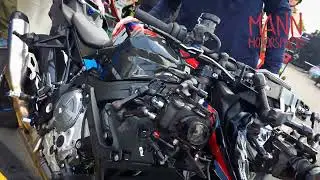 Tech-Loaded BMW 🇮🇲 Camera-Rigged Bike at Isle of Man TT 2024 Assembly Area