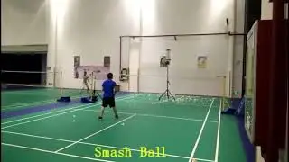 Automatic Badminton Training Machine 180-Ball Capacity, App Controlled with Remote Feeding, Shoot...