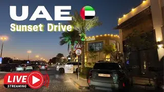 🔴 UAE [Live] Sunset Drive: Sharjah to Ajman Corniche via Zawaya Walk | UAE Drive 🇦🇪