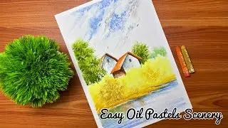 How to Draw Scenery | Easy Oil Pastels Drawing for Beginners #oilpasteldrawing #art #drawing 
