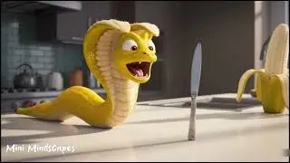 Banana Snake Escapes the Fruit Bowl!  | Absurd Cute 3D Animation