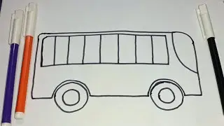 How To Draw A Bus 🚌/Easy Drawing For kids Step By Step/ Good Drawing For kids 