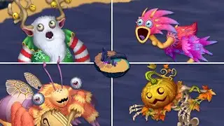 Wanderer Island Wave 3 - All Monster Sounds & Animations (My Singing Monsters: Dawn Of Fire)