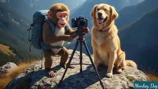 Monkey Vlogs 🐒 🙈 ! Monkey and Dog! #animals #monkeyvlogs 