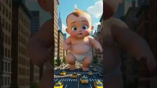 Jab Baby Ban Gaya Giant! 😱🍼 New York Hil Gaya! #Wujuai #FunnyShorts #Cartoon #GiantBay