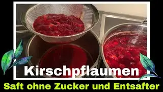 Kirschpflaumen Saft |Saft ohne Zucker selber machen |Entsaften ohne Dampfentsafter |Selbstversorgung