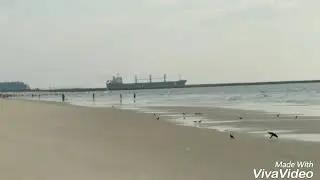 Ship leaving manglore harbour (viewed from panambur beach) 🏖️ | Ship 🚢 | Mangalore harbour |