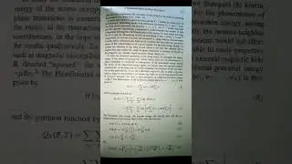A dynamical model of phase transitions. statistical Mechanics Msc, bsc physics ka notes