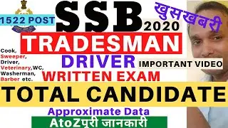 SSB Tradesman Total Candidate For Written Exam 2023 | SSB Tradesman Physical Pass Candidate 2023
