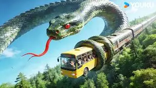 🚌🐍💢Little boy terrified by devil frog's long tongue! | Snake 3 | YOUKU MONSTER MOVIE
