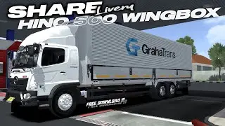 Share livery&PPL || mod bussid truck hino 500 wingbox PT. Graha Trans