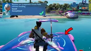 Bounce on 3 seperate Crash Pads without landing in Fortnite Week 9 Quest