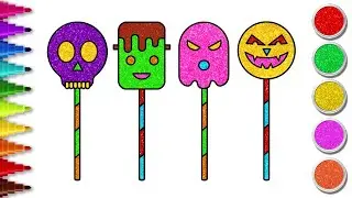 Как нарисовать милые жуткие конфеты на Хэллоуин✏️🍭 | Легкий рисунок для детей 🎃 | Чики Дудл