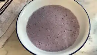 My  purple potato soup tastes great