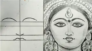 pencil skech durga maa drawing,how to draw durga devi step by step,maadurga fsce drawing