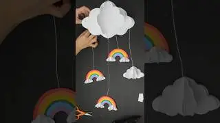 3D Cloud wall hanging chime || kids room wall decor || diy room decor #shorts #viral