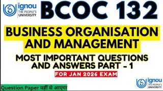 BCOC 132 Important Questions December 2025 Exam in English | IGNOU BCOC 132 Question Paper 2025