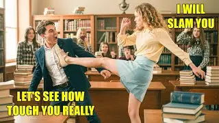 Bullies TORE the Quiet Girl’s Skirt in Class — Her Elbow Strike Sent Him Into the Wall!