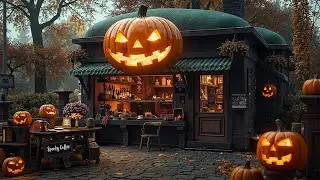 Spooky Autumn Coffee Shop  Dark Cozy Ambience & Melancholy Piano for Reading, Study and Calm Focus