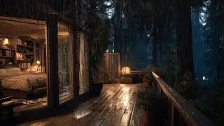 🌧️ Soft Jazz Rain Forest Ambience for Work, Study, Sleep & Reading | Inspiring Focus Under the Rain