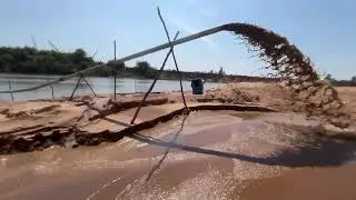 r Sand Mining at the Riverbank | Heavy Equipment in Action