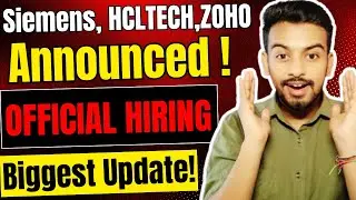 HCLTECH, Siemens, Zoho Hiring Announced | OFF Campus Drive For 2025, 2024, 2023 Batch | Fresher