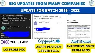 BIG BREAKING NEWS FROM DXC| ATOS | CAPGEMINI | LOI | ADAPT TRAINING | ONLINE TECHNICAL INTERVIEW