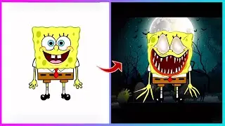 Spongebob Glow Up Into Zombie - Glow Up Halloween