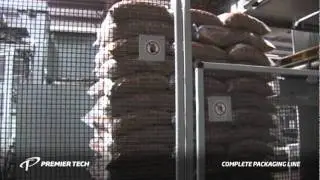 Complete Bag Packaging Line for Mulch (Bagger, Palletizer, Pallet Wrapper)