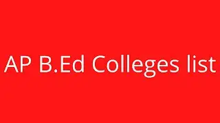 AP B.Ed Colleges list