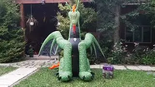 NEW FOR 2024 Gemmy Halloween Inflatable 9ft Animated Green Dragon