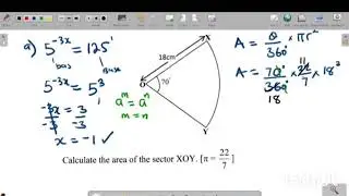 Mastering Exponential Equations & Area of Sectors: 2023 GCE Maths Paper 1 Q12